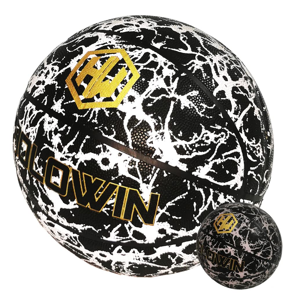 HW HOLOWIN Reflective Glowing Holographic Luminous Basket Ball for Night Game, Perfect HoloHoops Gifts Toys