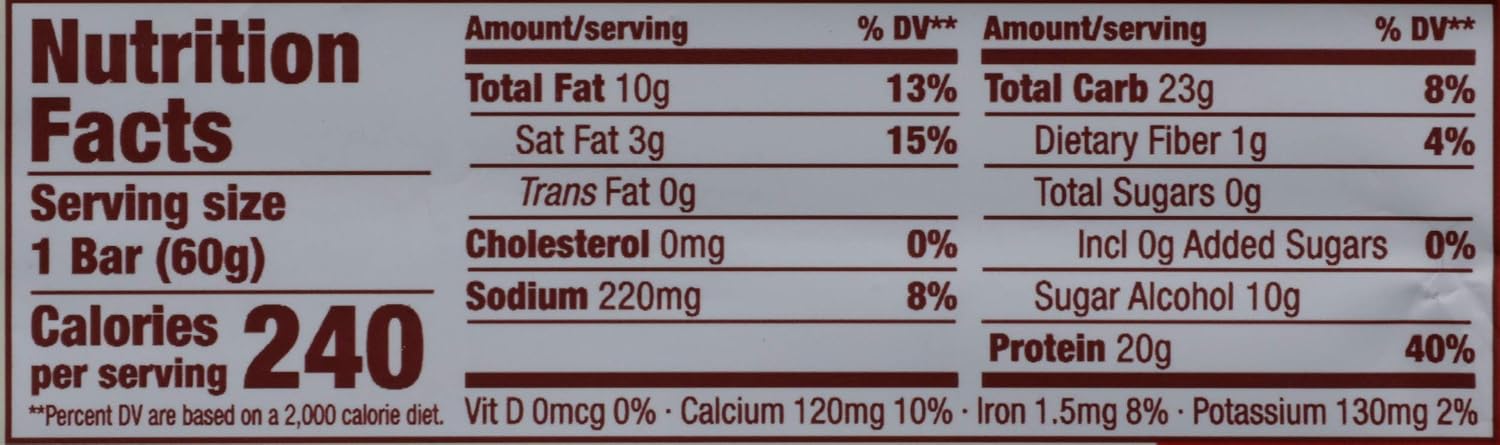 think! High Protein Bars - Chunky Peanut Butter, 20g Protein, 0g Sugar, No Artificial Sweeteners, Gluten Free, GMO Free, 2.1 Oz bar, 2.1 Oz