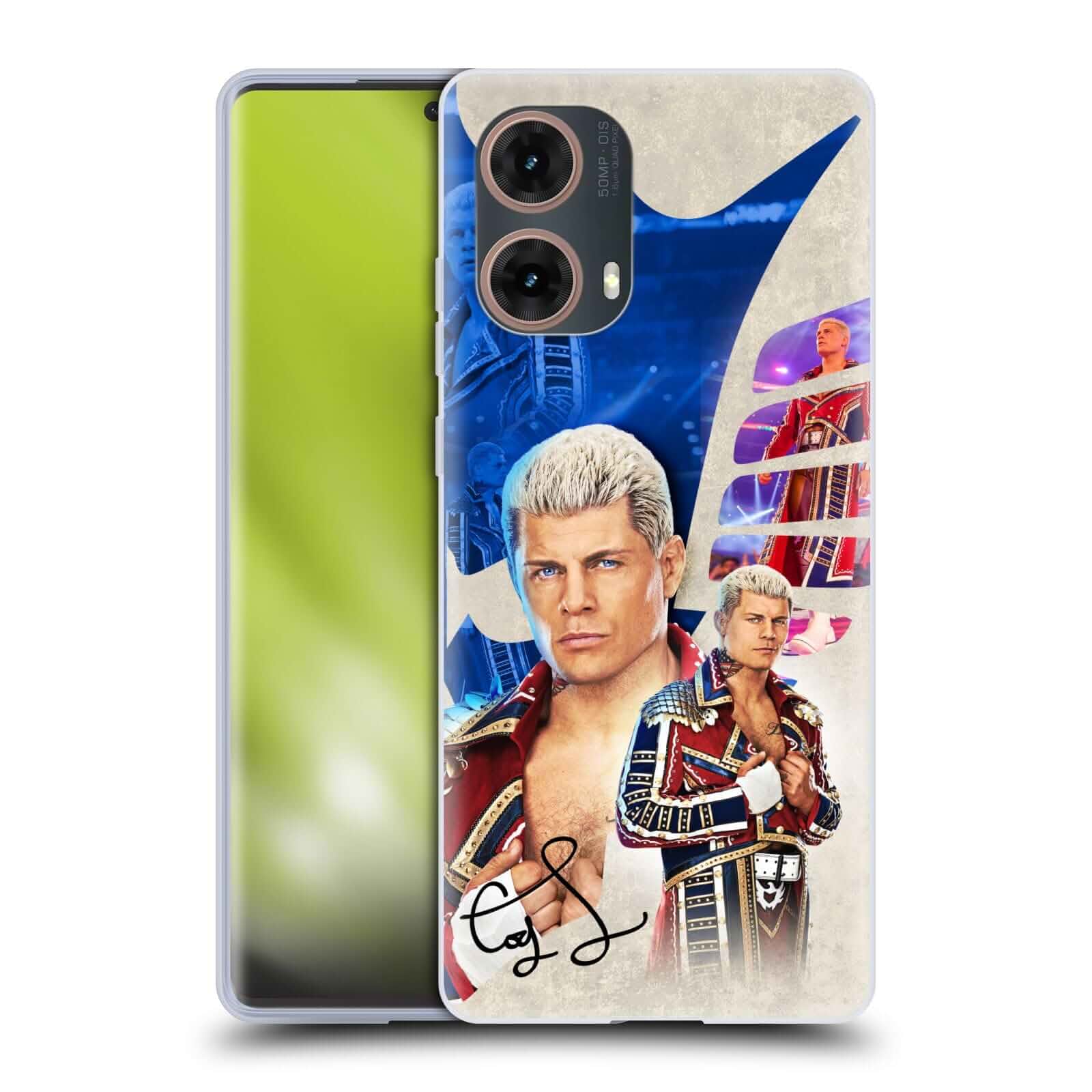 Head Case DesignsOfficially Licensed WWE Superstar Graphics Cody Rhodes Soft Gel Case Compatible with Motorola Moto G85