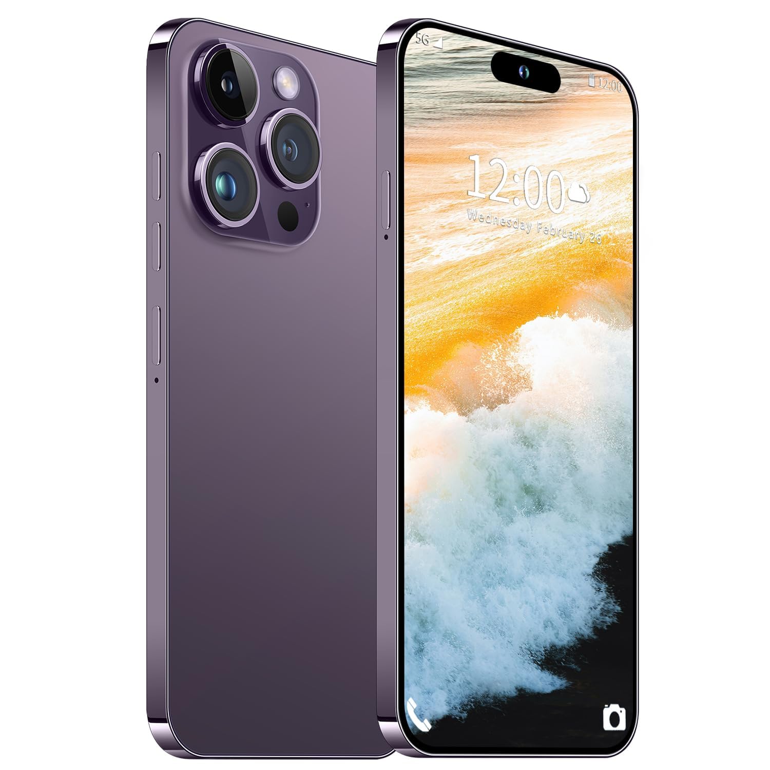 Huness I15 Pro MAX Smartphone Unlocked Cell Phone,Battery 6800mAh 6.8 HD Screen Unlocked Phone,6+256GB Android 13 with 128GB Memory Card,Dual SIM/5G/Fingerprint Lock/Face ID (Black)