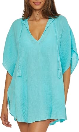 Trina Turk Women's Serene Poncho, V-Neck, Casual, Pull On, Beach Cover Ups for Women