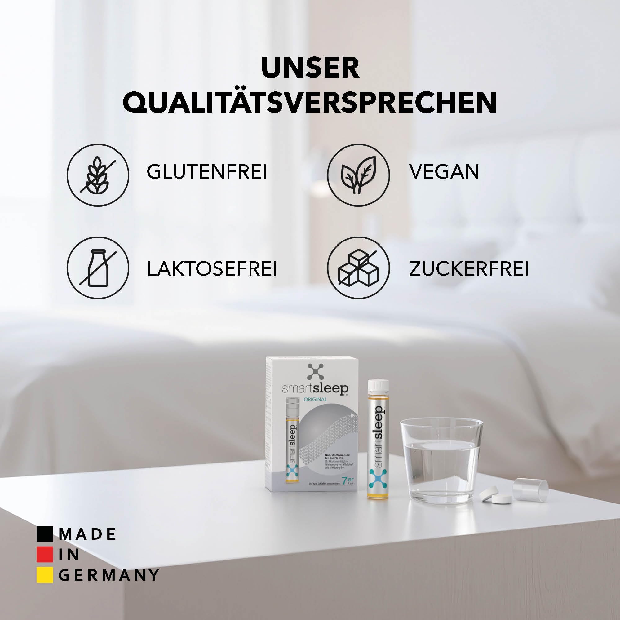 smartsleep® ORIGINAL 12er-Set – Innovativer Nährstoffkomplex für die Nacht mit Vitaminen, Mineralstoffen, Glycin & Kreatin – Vegan, laktose- & glutenfrei