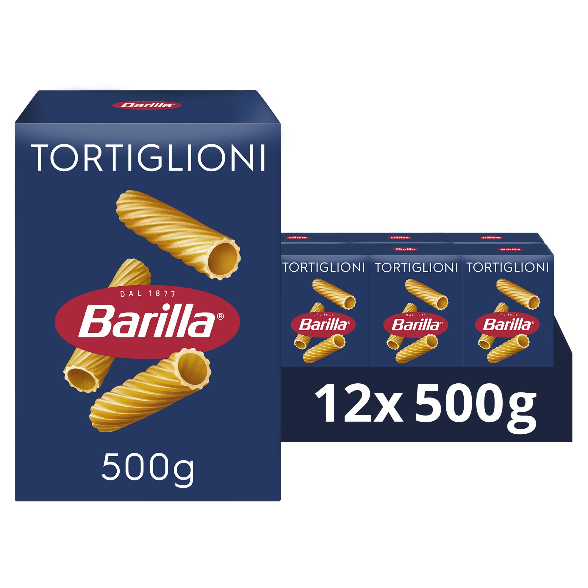 Pasta Classic Tortiglioni made with durum wheat, Bulk Pack of 12 x 500g