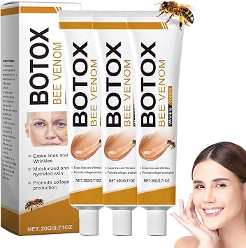 3Pcs Bee Venom Cream, Bee Venom Wrinkle Removal & Firming, Moisturizing, Lifting & Recovery for All Skin Type, Anti-Aging Bee Venom Cream 3PCS
