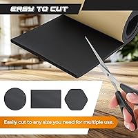 Vista 4 de NATGAI Esponja de neopreno con adhesivo de lámina de goma de espuma de 1/2" de espesor x 12" de ancho x 54" de largo, cortada a múltiples