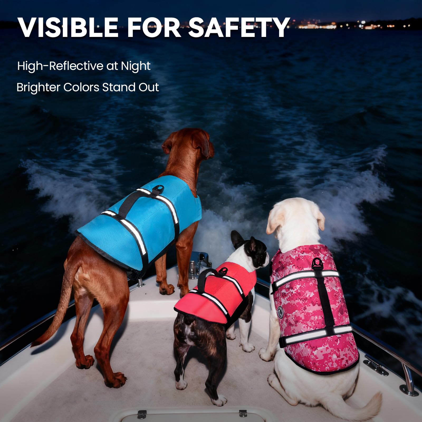 VIVAGLORY Rip Stop Dog Life Jacket, Buoyancy Aid with Handle, Buoyancy for Doggy, Dog Life Jacket for Swimming & Boating, XXS, Bright Orange — view 60
