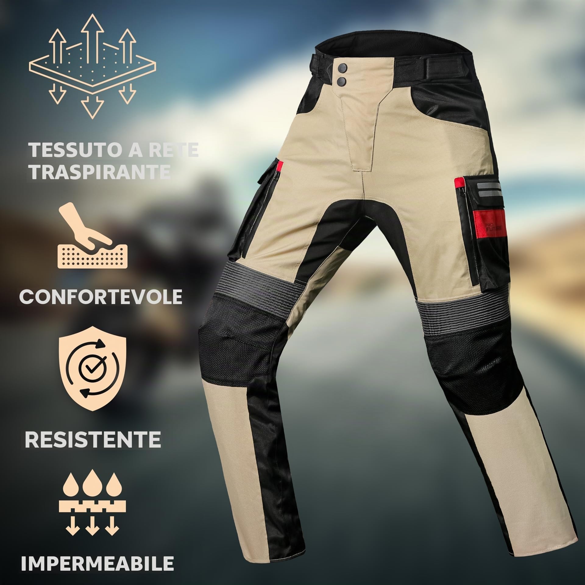 Pantaloni da moto da uomo Pantaloni protettivi da moto Pantaloni da Corsa