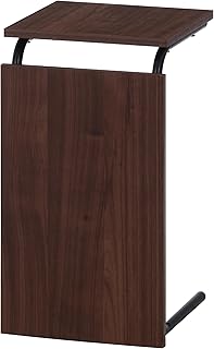 不二貿易 2WAYサイドテーブル コの字型 小 幅30×奥行31.5×高さ53.5cm ミディアムブラウン EZBO 工具不要 48376