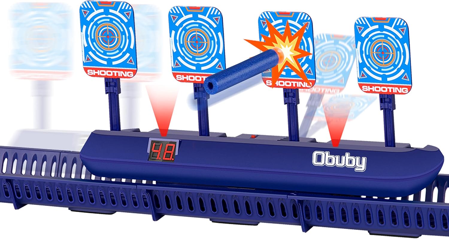 OBUBY Kids Electronic Running Scoring Shooting Target for Boys & Girls Electric Auto Reset Digital Targets for Nerf Gun Practice Toys with Updated Moving and Static Modes