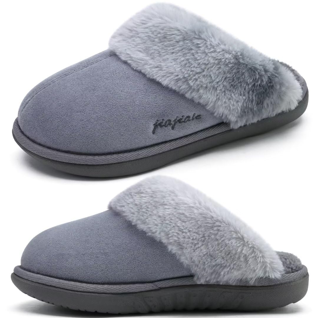 jiajiale Pantofole Donne Delle Accogliente Caldo Fluff Slipper Per Inverno Slip On Cuscino Morbido Memory Foam Scarpe Casa Con Suola In Gomma Dura Indoor Outdoor