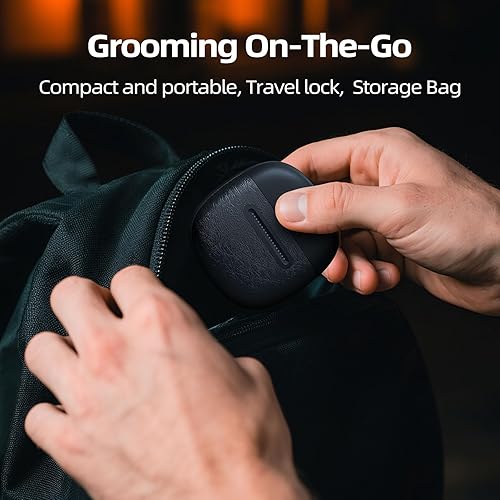 Miniatura 8 de Mini afeitadoras eléctricas para la cara de hombre, afeitadora de aluminio impermeable con cuerpo texturizado antideslizante, cuchillas flotantes 3D