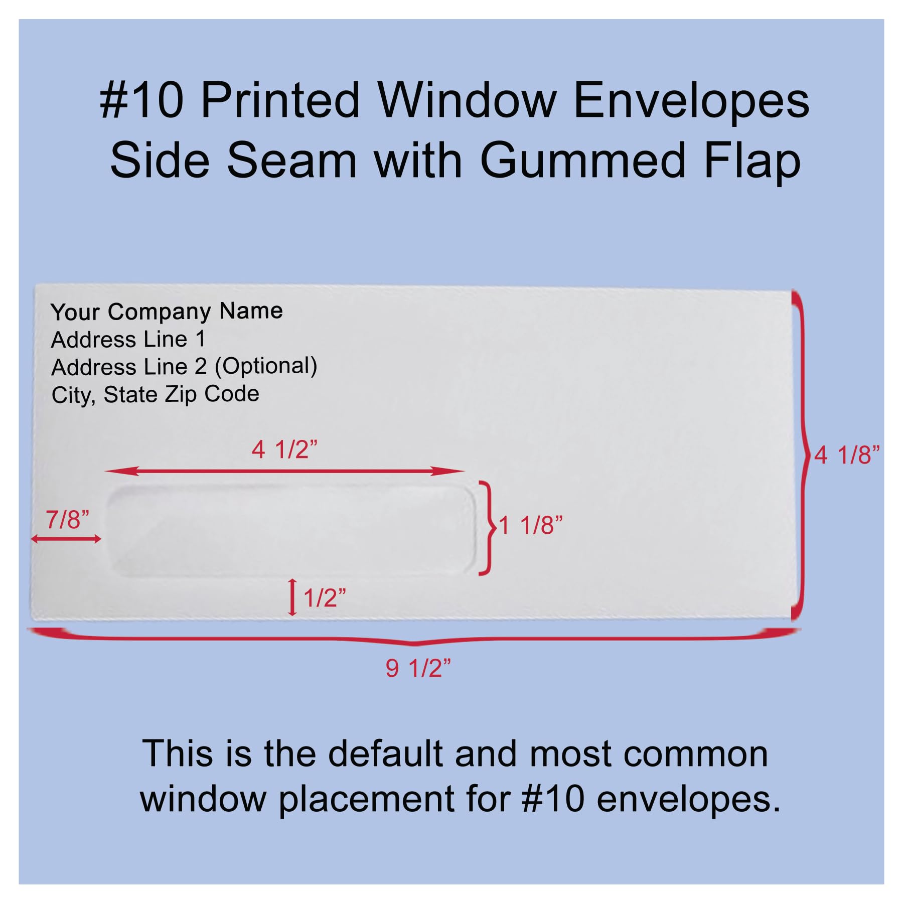 10 Window Envelope Sizes White Envelopes No. 10 Window (4 1/8 X 9