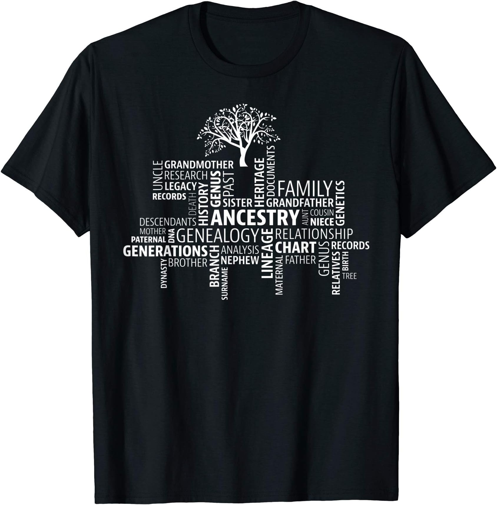 History, Ancestry, Graphic T-shirtsGenealogy, Ancestry, Word Cloud T-shirt Research your family T-ShirtOEKO-TEX STANDARD 100