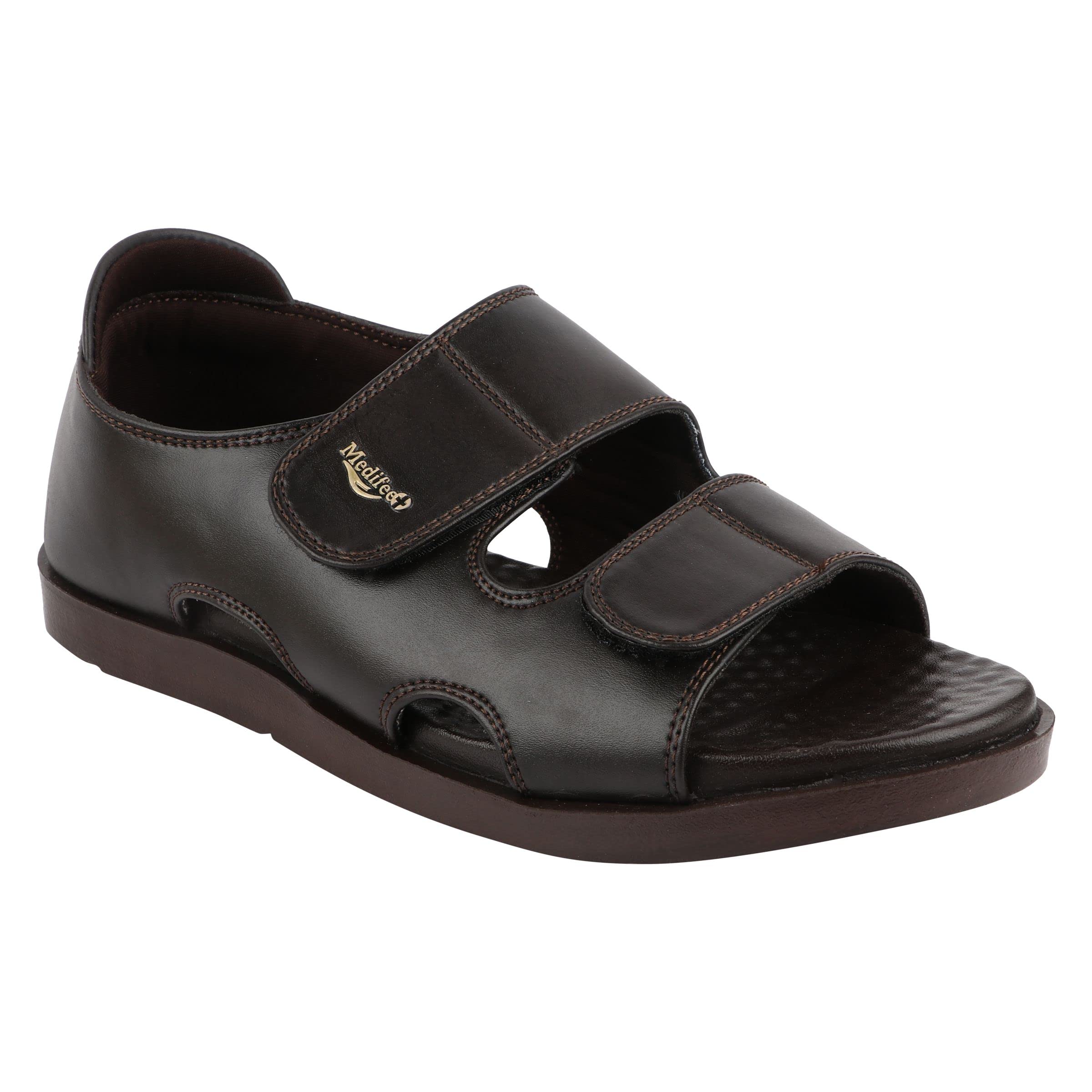 Medifeet Mens Brown Double Strap Open-Toe Sandals (numeric_10) (B0C33PS9Q2) Amazon Price History, Amazon Price Tracker
