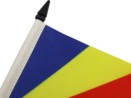 Miniatura 98 de Bandera de mesa Sierra Leona de 5 x 8 pulgadas, bandera de escritorio de Sierra Leona, 8.3 x 5.5 in, barra y base de plástico negro AZ FLAG