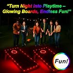 2 Emballez les lumières du trou de maïs, 16 Couleurs LED Lumières de bague de trou de maïs avec PVC Tableau et lumières d'Edge, avec télécommande pour la famille Backyard Bean Bag Jeu de trou de maïs, Corn Hole Outdoor Game(4ft × 2ft)