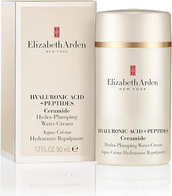 Elizabeth Arden Hyaluronic Acid + Peptides Ceramide Water Cream, Hydrating Cream with 5D HA, Peptides & Ceramides for Plumper, Firmer, Radiant Skin, Lightweight Skincare for All Skin Types