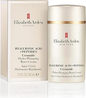 Elizabeth Arden Hyaluronic Acid + Peptides Ceramide Hydra-Plumping Water Cream, Lightweight Gel Texture, Deeply Hydrating + Firming Moisturizer, 1.7 oz