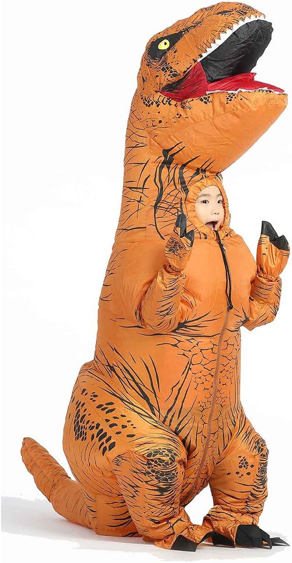 JYZCOS Inflatable T-Rex Dinosaur Costumes for Kids Boys Girls Halloween Purim Fancy Dress
