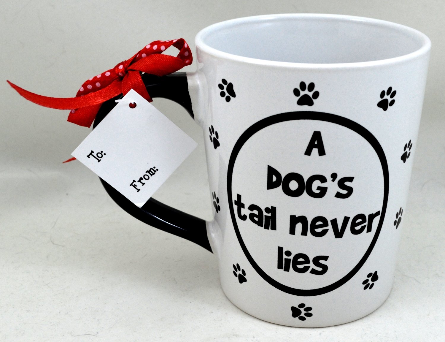 Cottage Creek Coffee Mug, Dog Mug Large 18 Ounce Ceramic A Dog's Tail Never Lies Coffee Mug / Dog Gifts Dog Lover Gifts [White]
