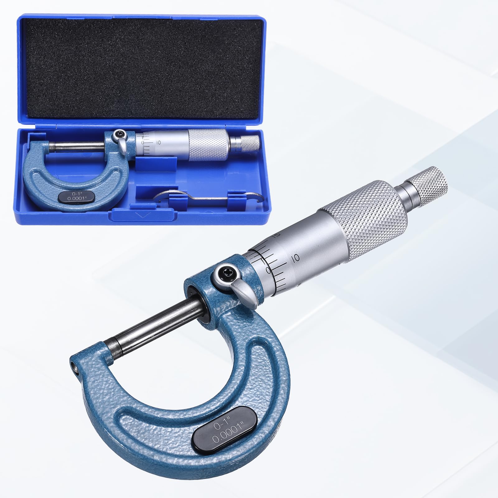 Rango de 0 a 1 Pulgada, precisión de +/-0,0001 Pulgadas, con Tope de trinquete. Herramienta de medición de precisión de Grado Industrial para Metal, Ideal para maquinistas e Ingenieros.