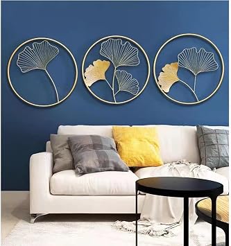 DeWoGift Metal Duvar Sanat  Dekor As l  Heykel Ev Otel Ofis Oturma Odas  Yatak Odas  i in 3l  Set Alt n
