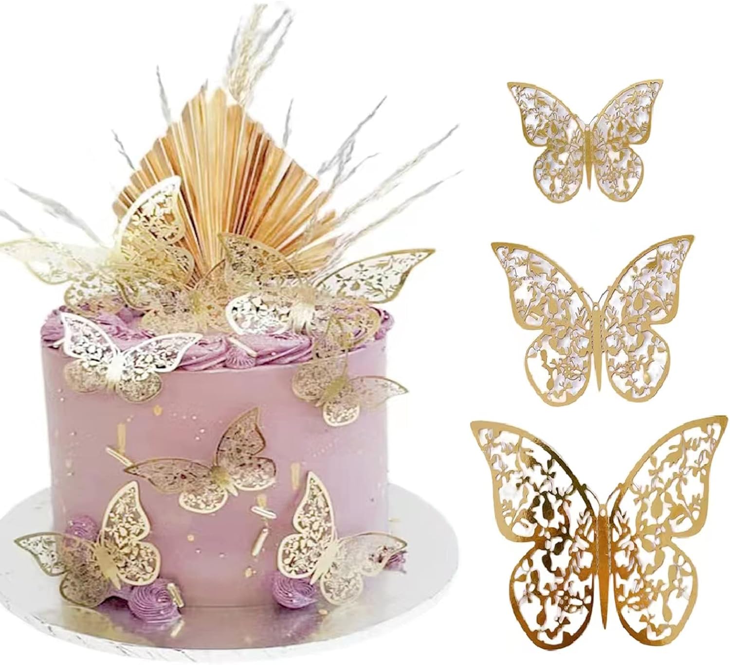 12 PCS Gold 3D Butterfly Decorations for Baby Shower