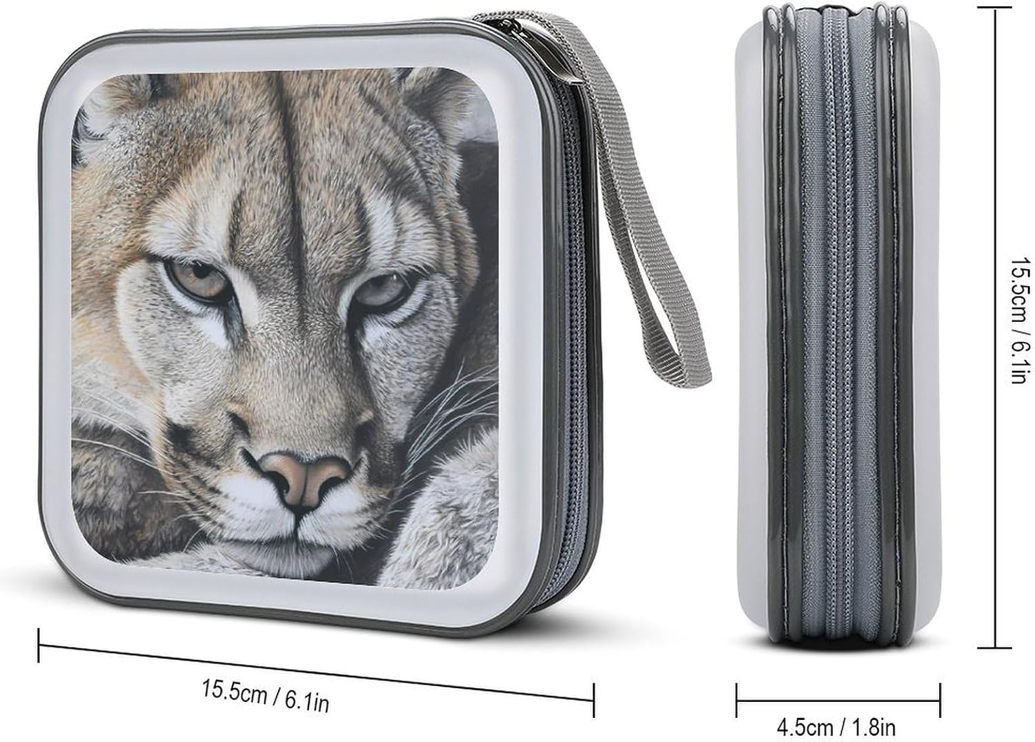 Lion on The Mountains Protective CD Case Storage Rack 40 Capacity DVD Holder Organizer Car Travel