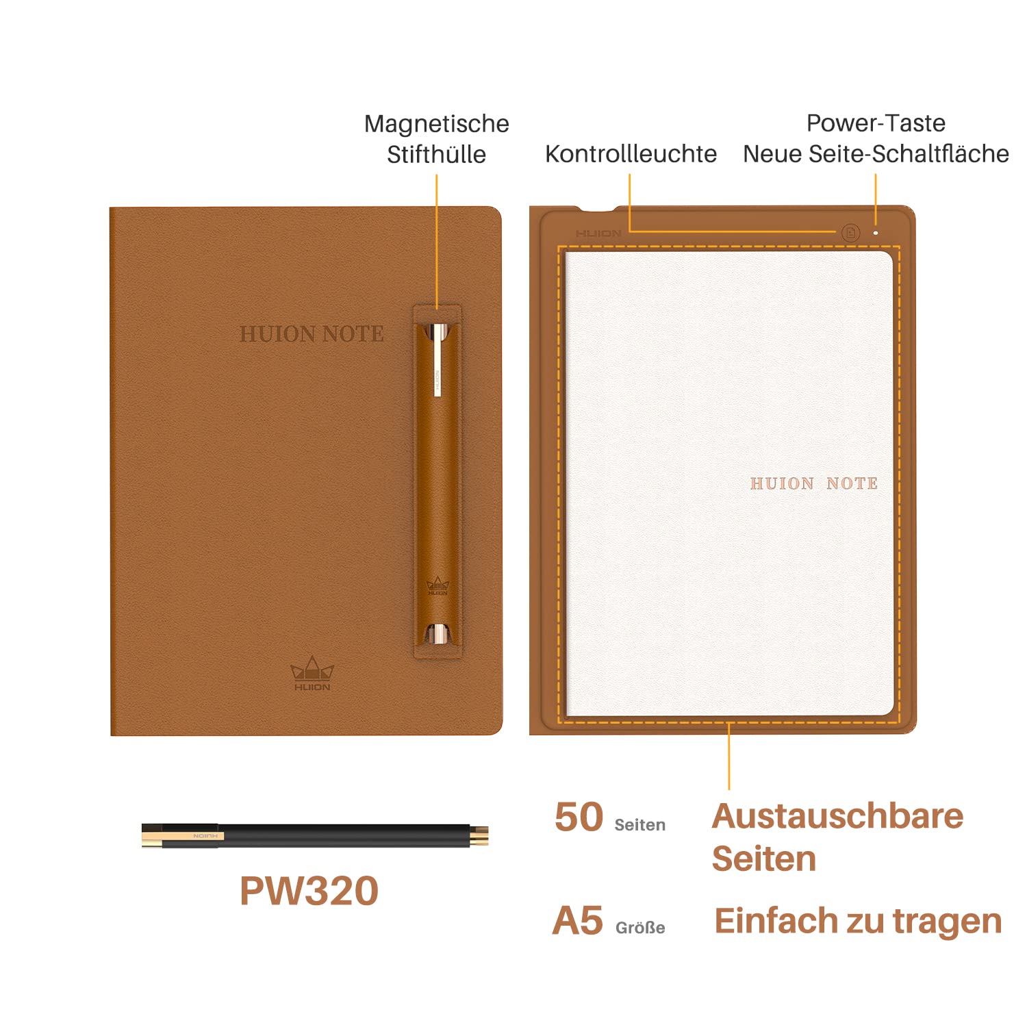 HUION Note X10 Zeichentablett für Laptop, digital, 2-in-1, kabelloses Bluetooth-Notizbuch, elektronischer Notizblock für Notizen, Digitale Kunst und Meetings
