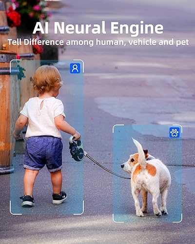 Miniatura 5 de Noorio B311 AI 2K+ Cámara de seguridad inalámbrica para interiorexterior, reconocimiento de mascotas, activada por movimiento, visión nocturna a