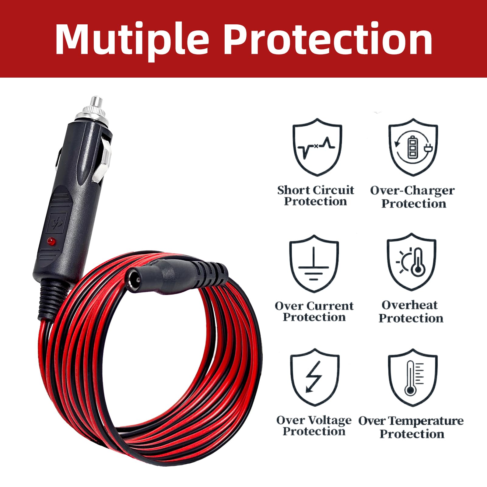 Amazon.com: solsinsy 14V 56W DC Car Charger Cable for NOCO GB70