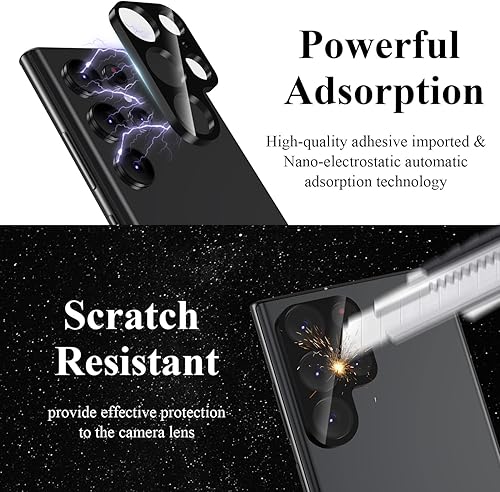 Miniatura 12 de Paquete de 4 protectores de lente de cámara para Galaxy S21 Ultra, protector de pantalla de vidrio templado 9H compatible con Samsung Galaxy S21