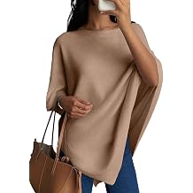 Womens Sweaters Elegant Knit Poncho Lightweight Asymmetry Shawl Wraps Fall Outfits for Women 2026