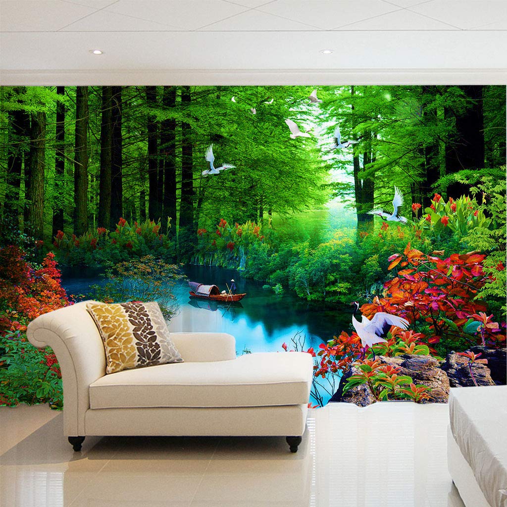 Rideaux de fenêtre transparents voilage oeillets 140x240 salon paysage vert
