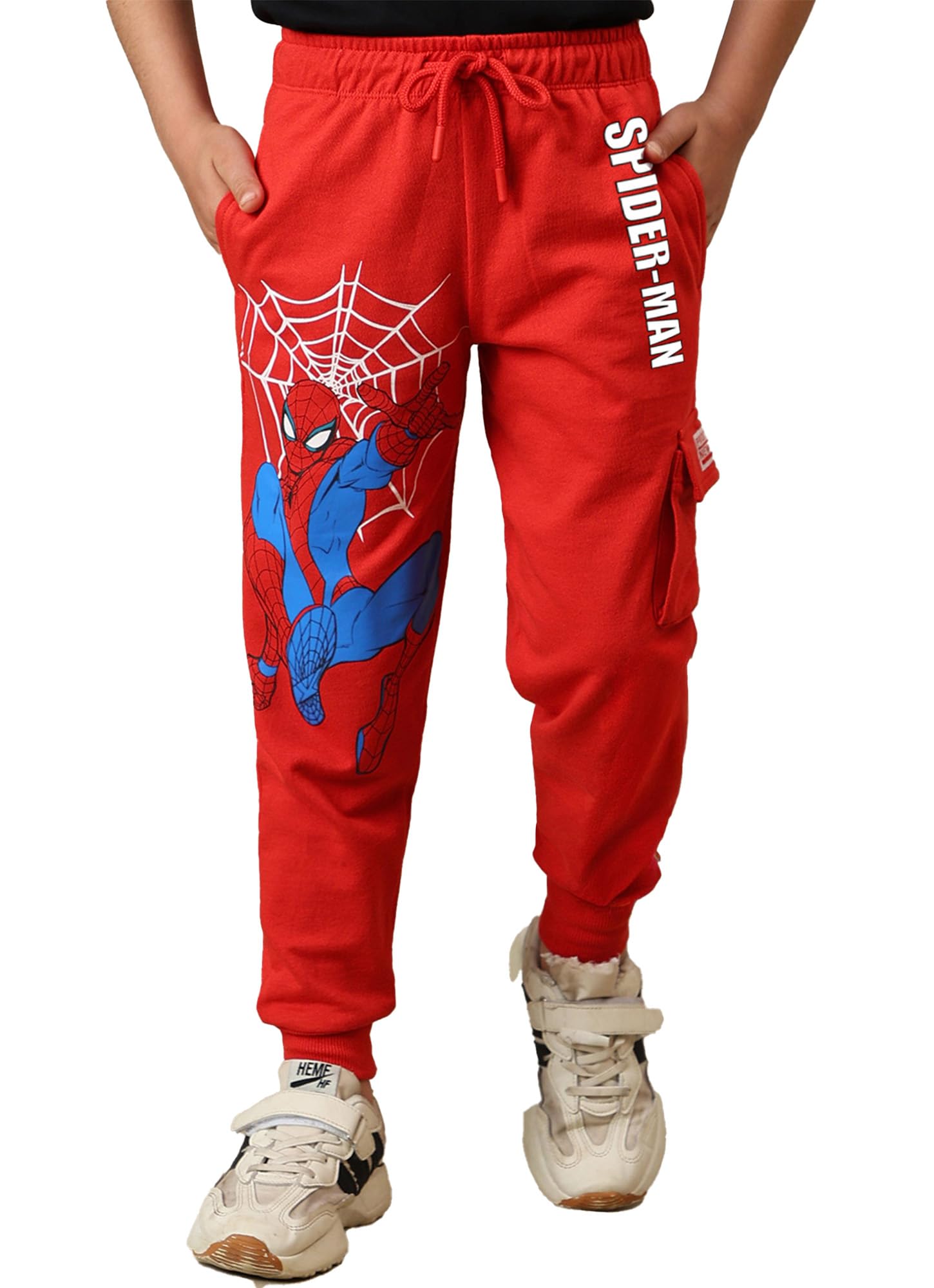 Kidsville Official Marvel Comic Spiderman Graphic Printed Regular Fit Joggers for Boys-picture-11