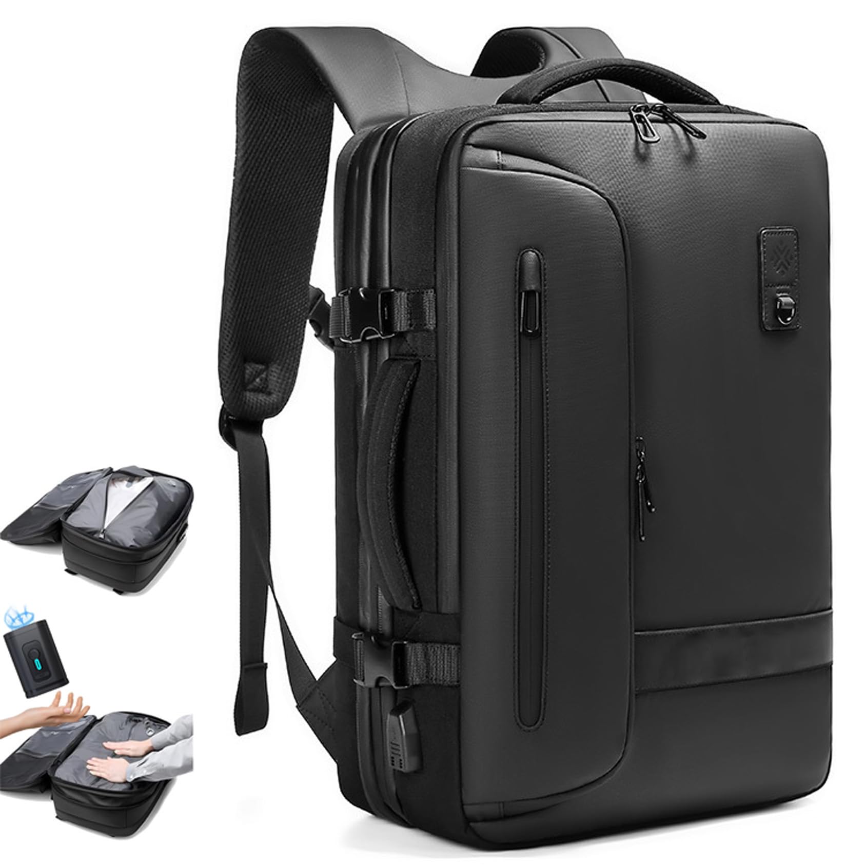 Sac à dos sous vide d'air contre le manque de place en voyage extensible 45L