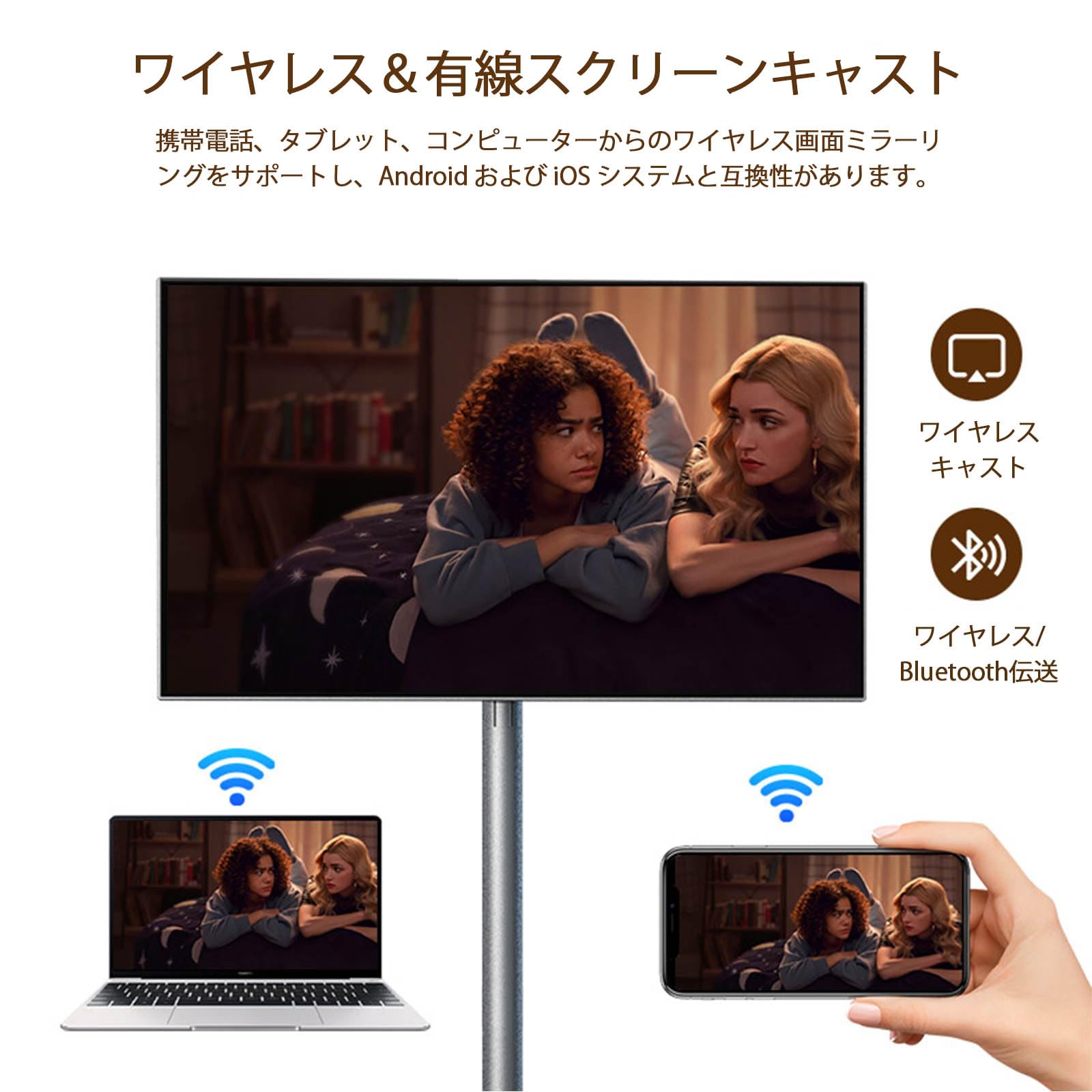 Amazon.co.jp: Viyivwine 27 寸 移動式スマートモニター 液晶画面 FHD