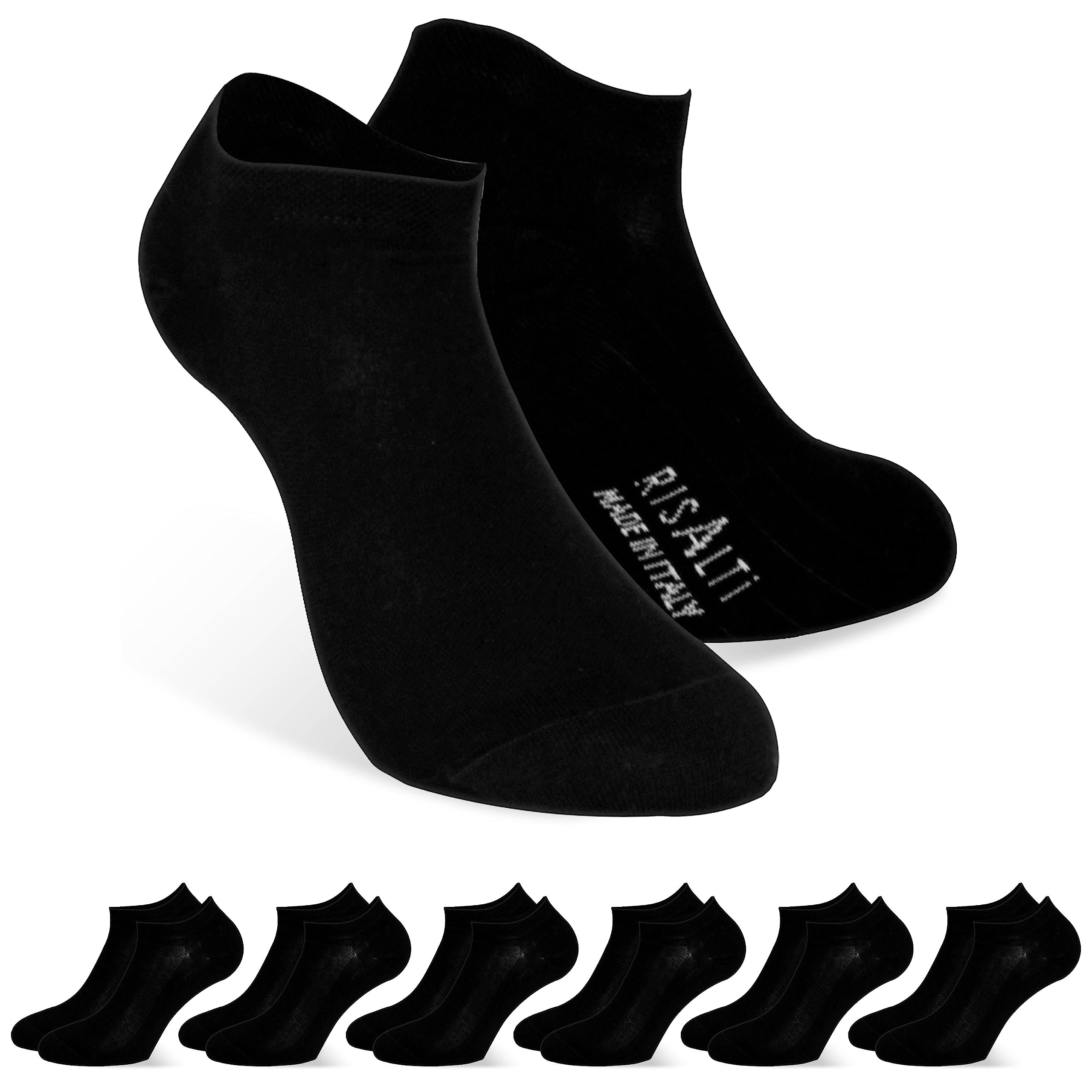 Risalti Calcetines Hombre y Mujer de Algodon 6 pares - Calcetines Cortos Hombre, Calcetines Mujer Antiolor y Transpirables, Calcetines Tobilleros Hombre y Mujer - Made in italy