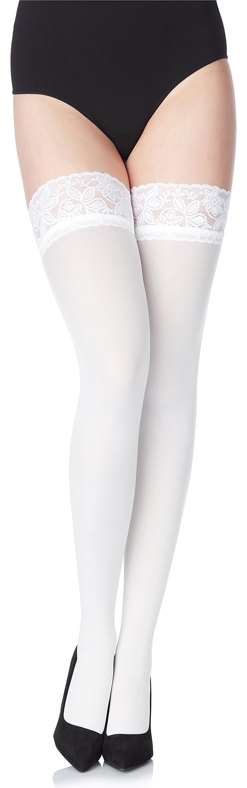 Merry Style Damen halterlose Mikrofaser 40 DEN Strümpfe mit Spitze MS 791