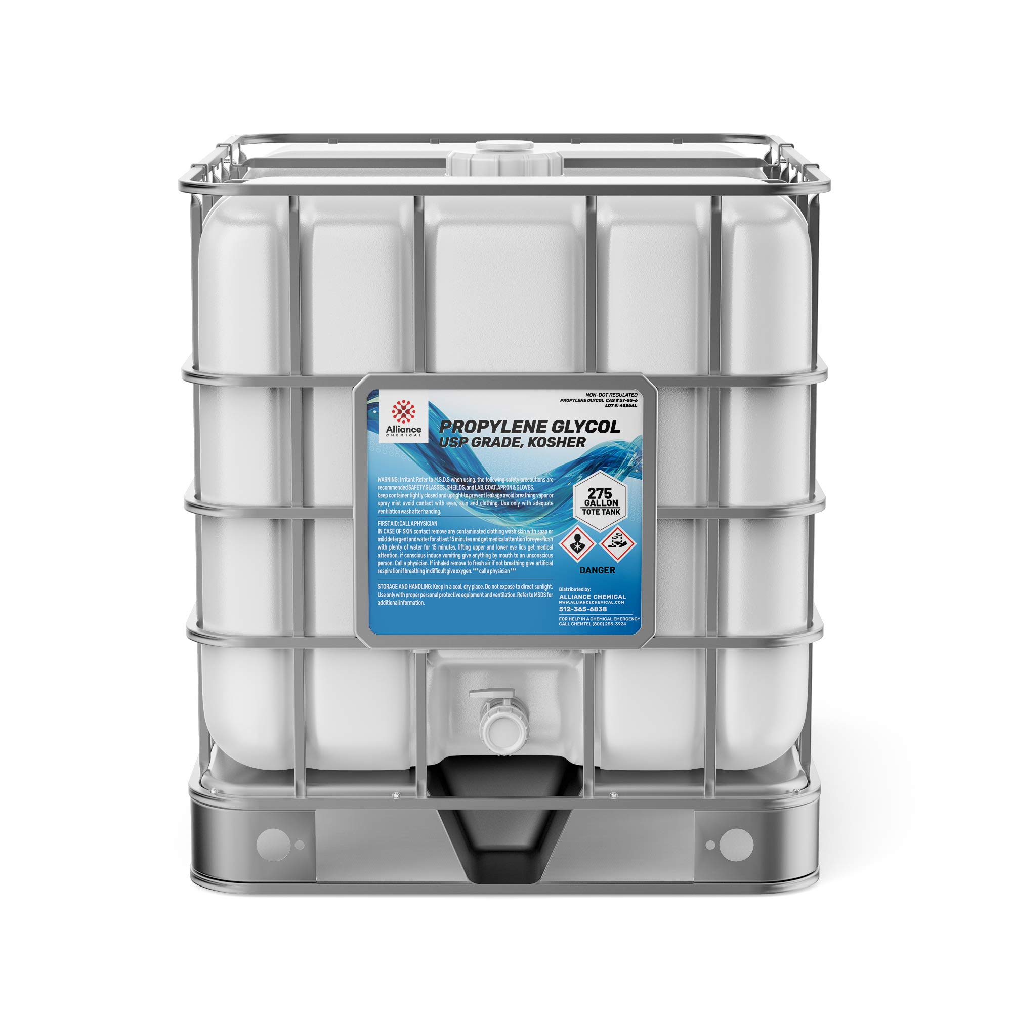 Propylene Glycol - USP Grade - Certified Food and Pharmaceutical Grade - 275 Gallon Tote - 100% Pure, Alcohol-Free…