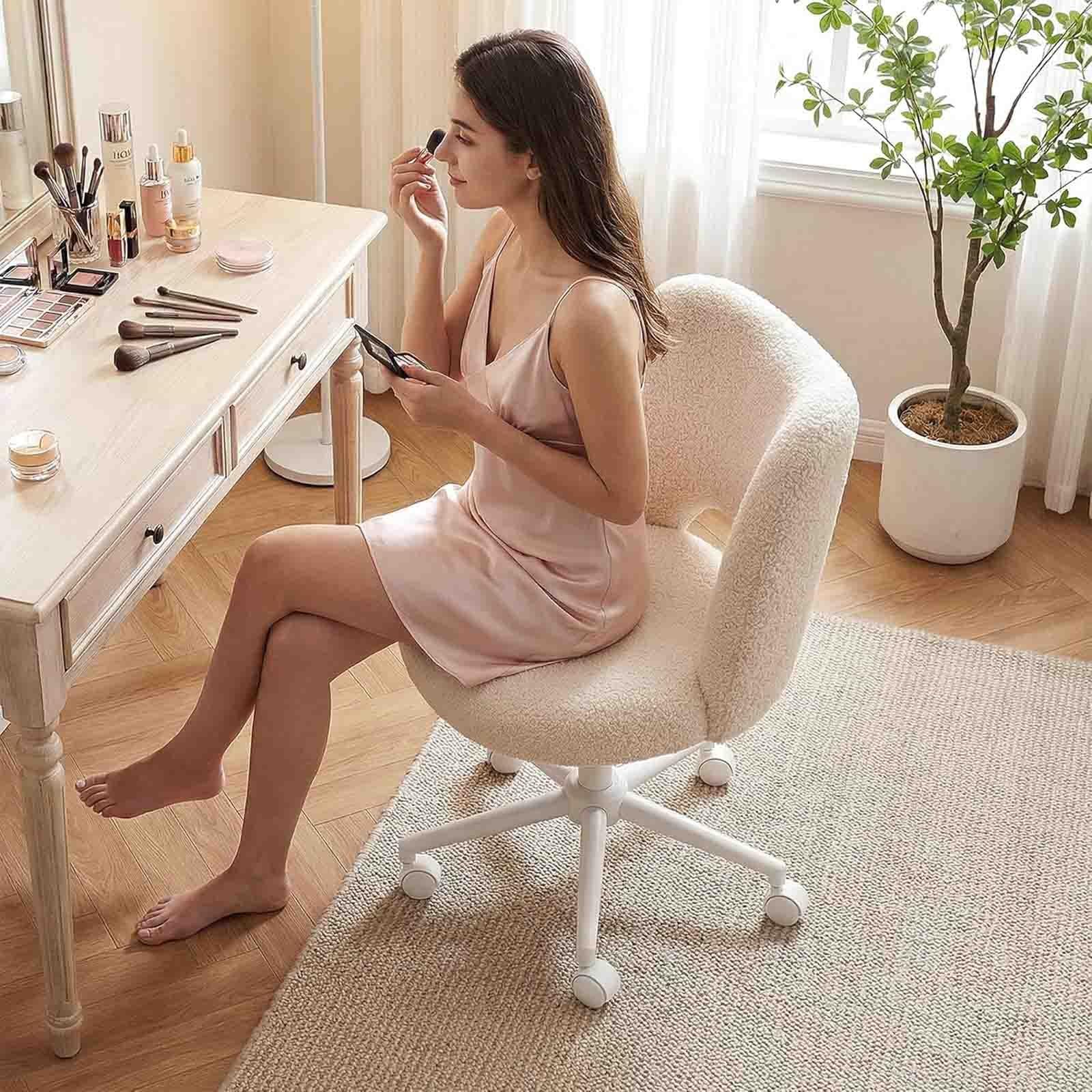 Amazon.co.jp: キャスター付きのかわいい化粧台用チェア、高さ調節可能