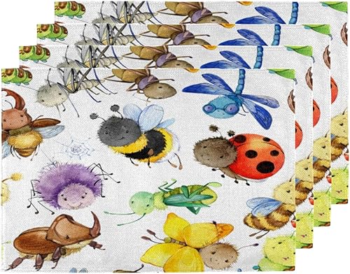 Interesting Animal Decor Placemats Set of 4 Table Mats Washable Placemat Waterproof Place Mats for Party Home Dining Table Decor 18x12 in