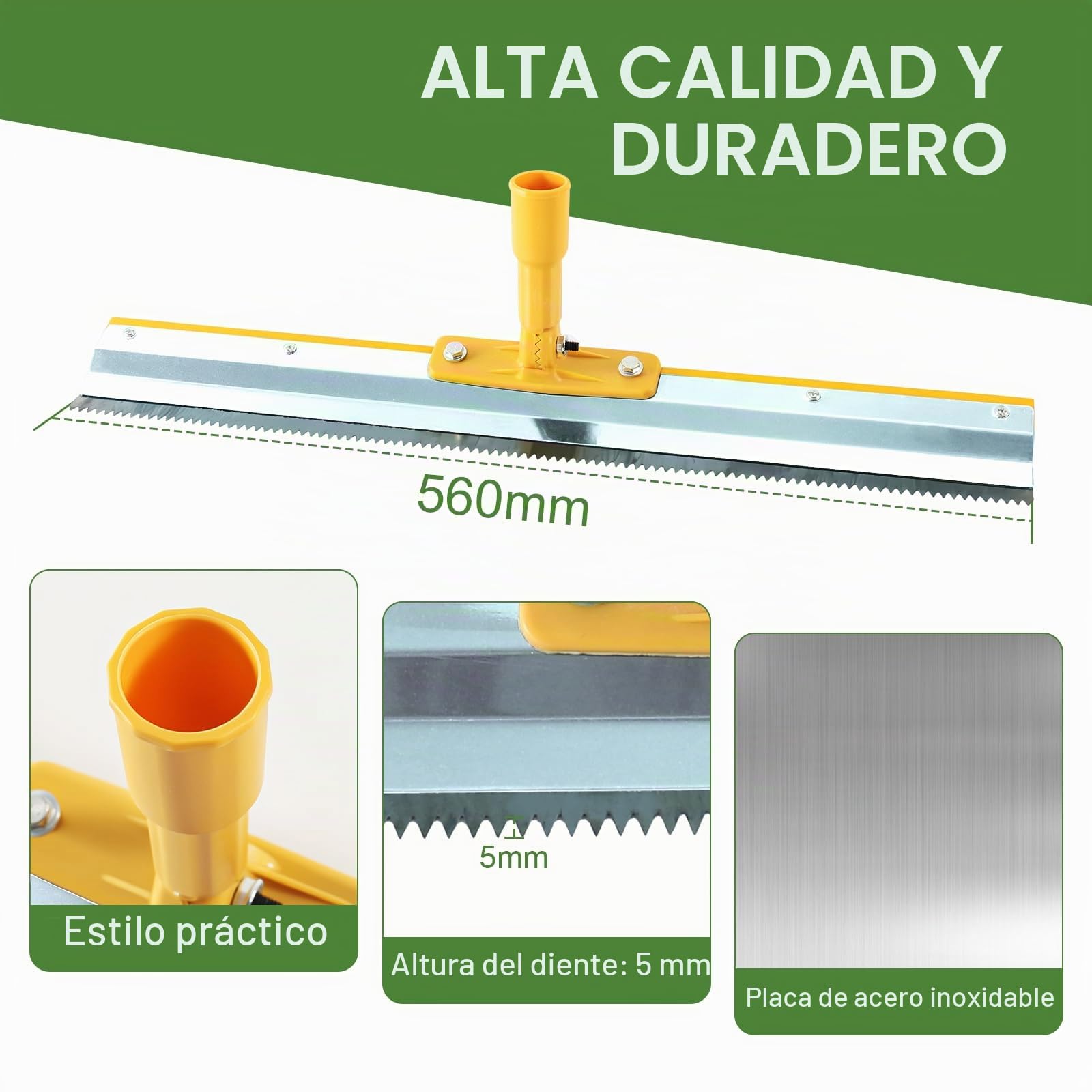 Kit de Herramientas de Autonivelación de Cemento, con Rodillo de Púas Autonivelante 11 mm, Zapatos con Puntas de Pisos 30 mm, Rasqueta de Gran Superficie, Pértiga Telescópica de 160 cm