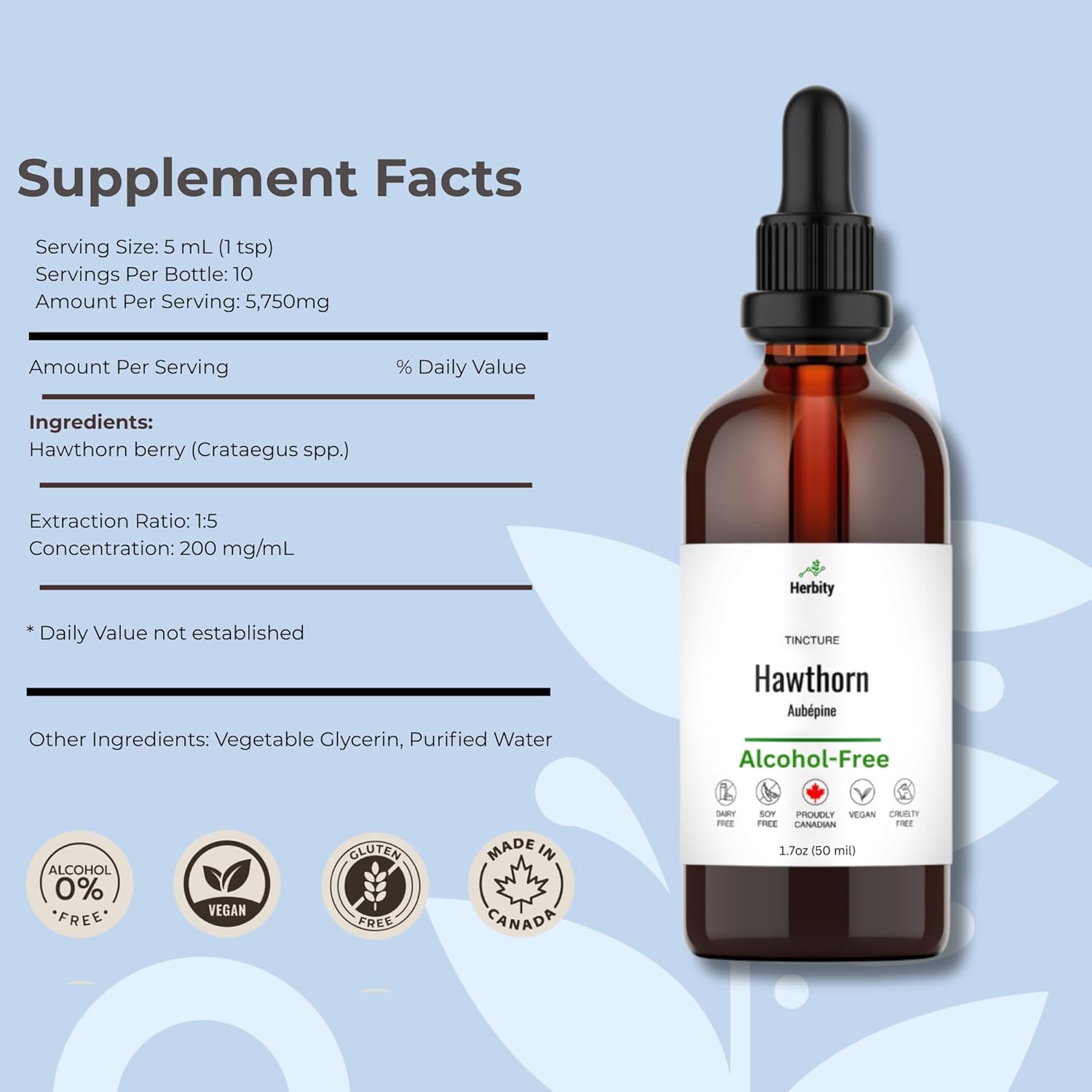 Hawthorn Berry Herbal Tincture Liquid Extract, Hand Crafted Natural Medicine Remedies Herb Formula Drops, Non-GMO, Vegan, Gluten Free, No Fillers (1.7 Fl Oz) - Image 2