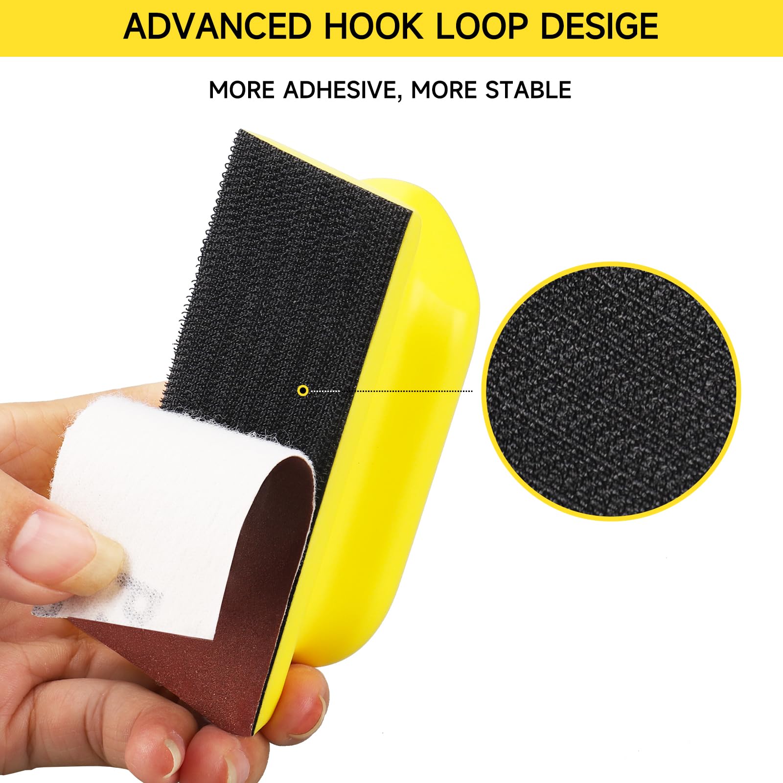 Set di Blocco Levigatura Manuale da 16 pezzi il Levigatura Blocco Gancio Loop Mano Spugna Lucidante Pad restauro di mobili, la verniciatura di auto e l'artigianato