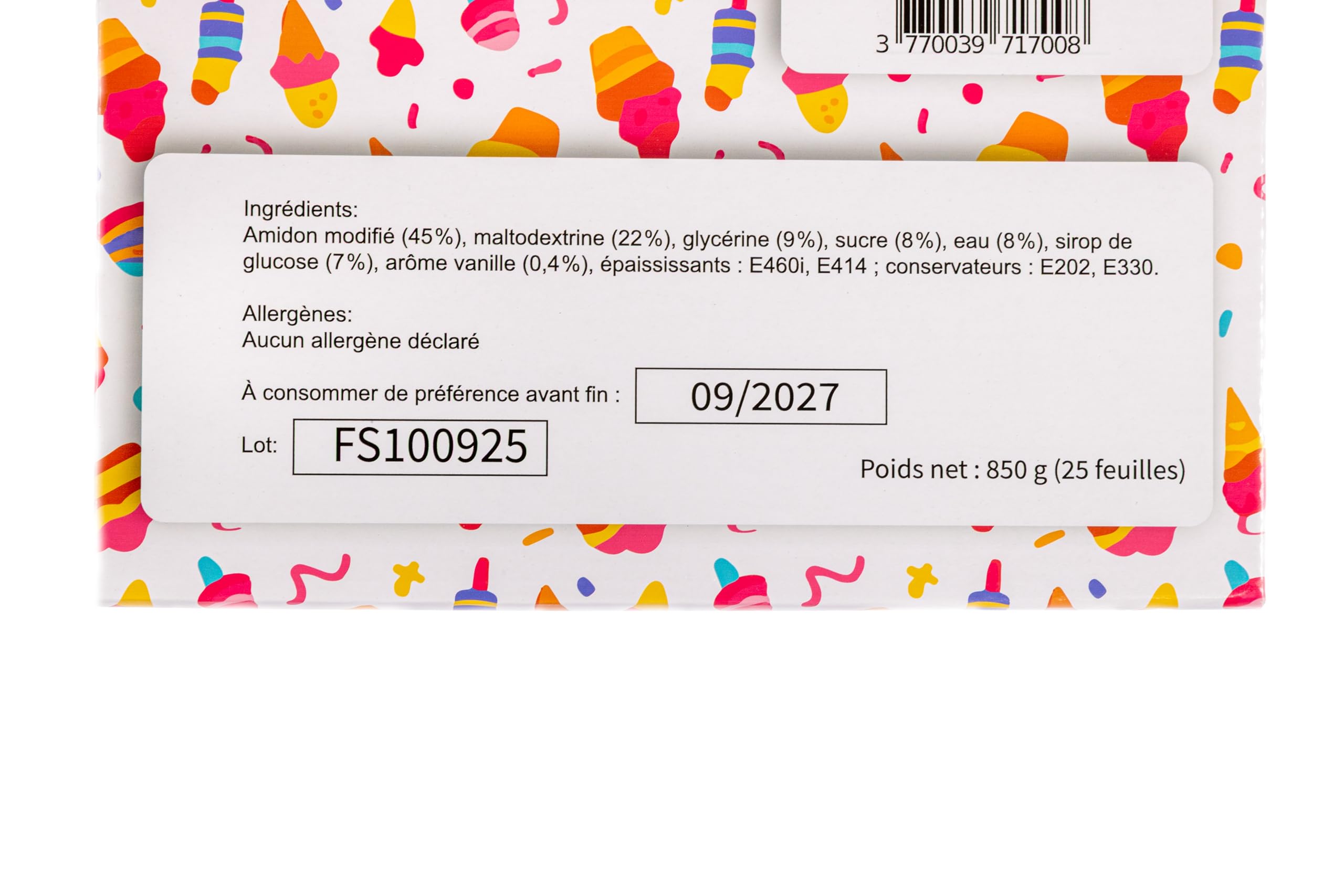 Feuilles de sucre A4 - Lot de 25 (sans E171/dioxyde de titane), papiers de sucre - idéals pour l'impression alimentaire avec encres comestibles, décoration gâteaux, A-B Select ®