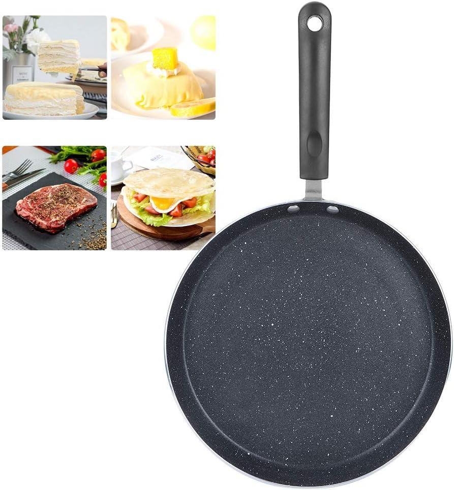 Haofy Omelette Pan, Aluminium Alloy Egg Pan, Non‑Sticking Steak Frying Pan for Cooking Eggs Pizza Pancakes, for Induction Cooker(L)