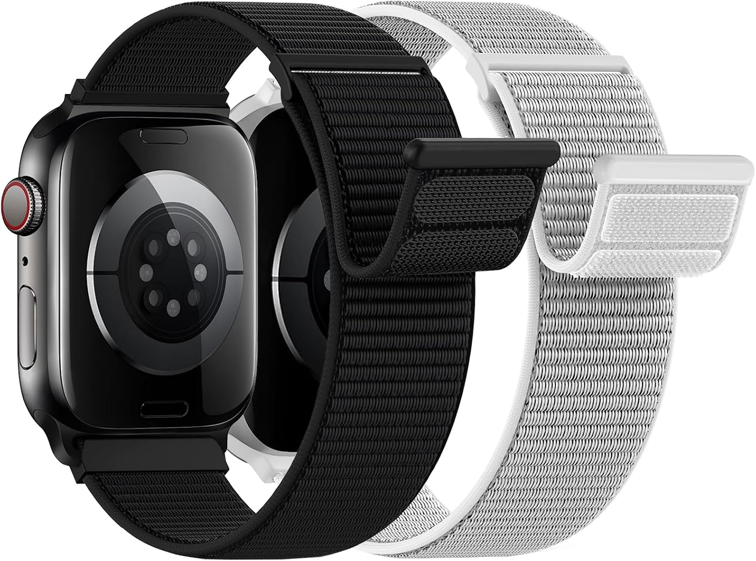 2 Pack Sport Nylon Loop Band Compatible with Apple Watch Band 38mm 40mm 41mm 42mm 44mm 45mm 46mm 49mm for Women Men, Adjustable Breathable Straps for iWatch Series 11/10/9/8/7/6/5/4/3/SE/Ultra