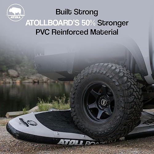 Miniatura 5 de Atoll Tabla de remo inflable de 11 pies (6 pulgadas de grosor, 32 pulgadas de ancho) ISUP, bomba de mano Bravo y paleta de 3 piezas, mochila de