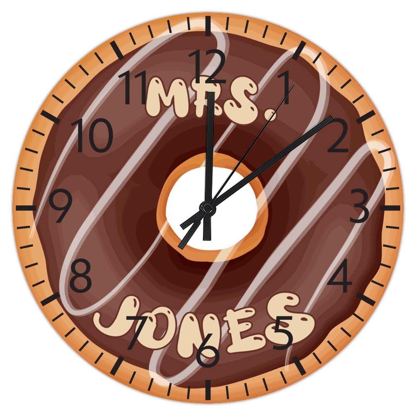 Horloge ronde donut pour salon et cuisine. Décoration murale amusante pour votre intérieur.